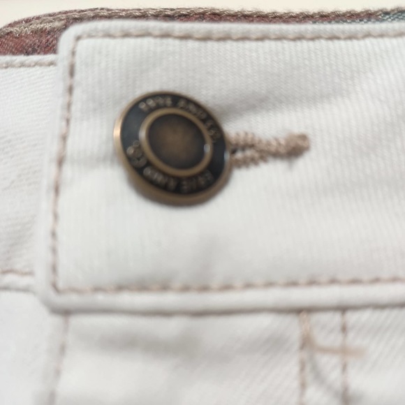 Frye and Co. Womens Mid Rise Denim Skirt, Beige Flat Front - Picture 3 of 4